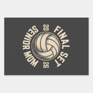 Final Set Senior Mum 2026 Graduation Volleyball  Wrapping Paper Sheet
