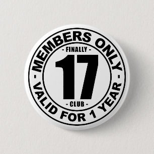Finally 17 club 6 cm round badge