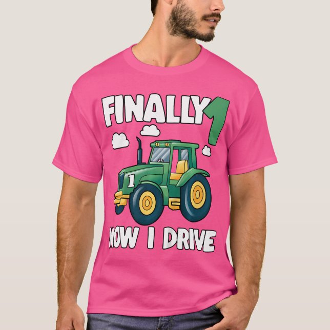 Finally 1 Now I Drive 1St Birthday Party Boy Tract T-Shirt (Front)