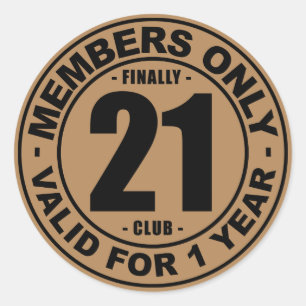 Finally 21 club classic round sticker