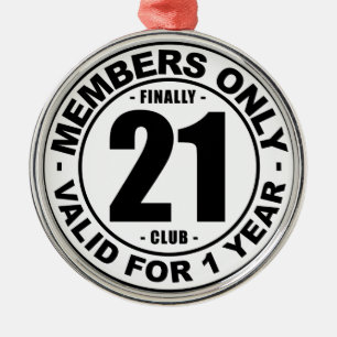 Finally 21 club metal tree decoration