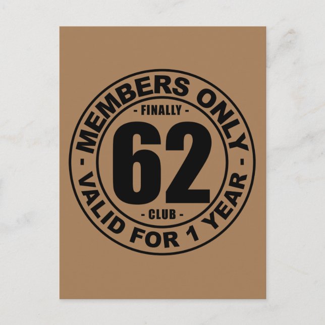 Finally 62 club postcard (Front)