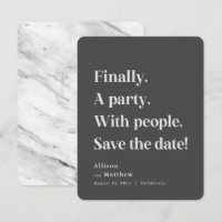 Finally a Party Simple Text Dark Grey Minimalist