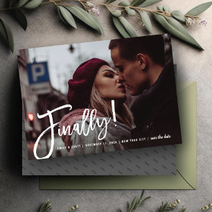 Finally Brush Script Modern Photo Design Save The Date