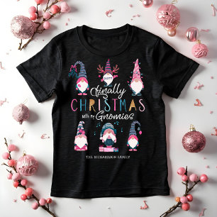 Finally Christmas With My Gnomies Funny Gnomes Tri-Blend Shirt