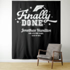Finally Done Black Graduation Party Backdrop