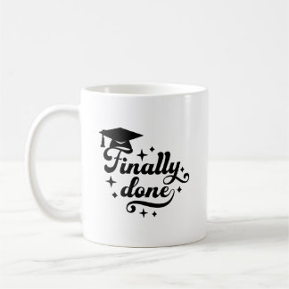 Finally Done Graduation Script Star Design Coffee Mug