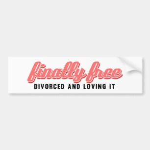 Finally Free Funny Divorce Bumper Sticker