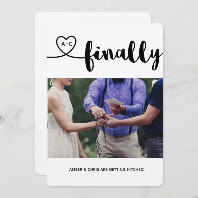 Finally Getting Hitched! Save the Date. Invitation (Front/Back)