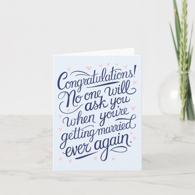 Finally Getting Married Funny Couples Wedding Card (Front)