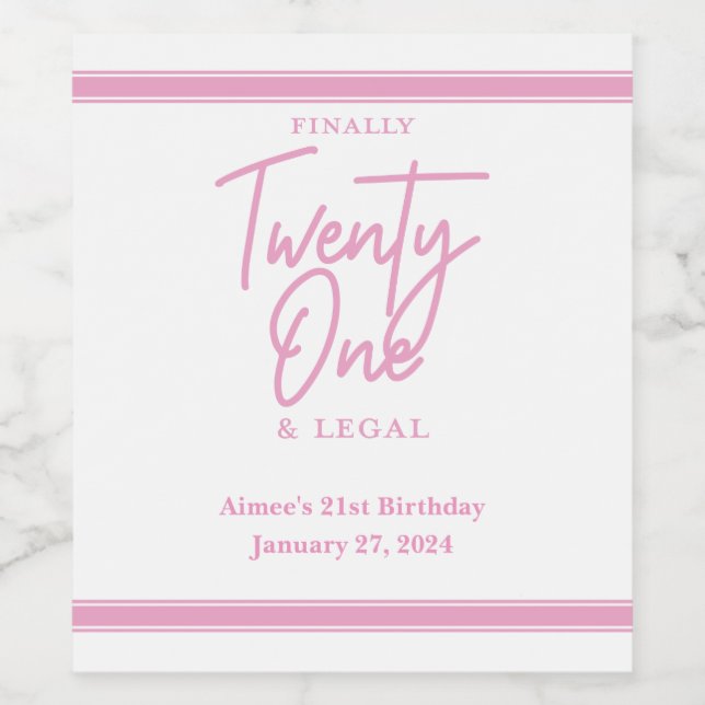 Finally Legal Personalised Wine Champagne Labels (Single Label)