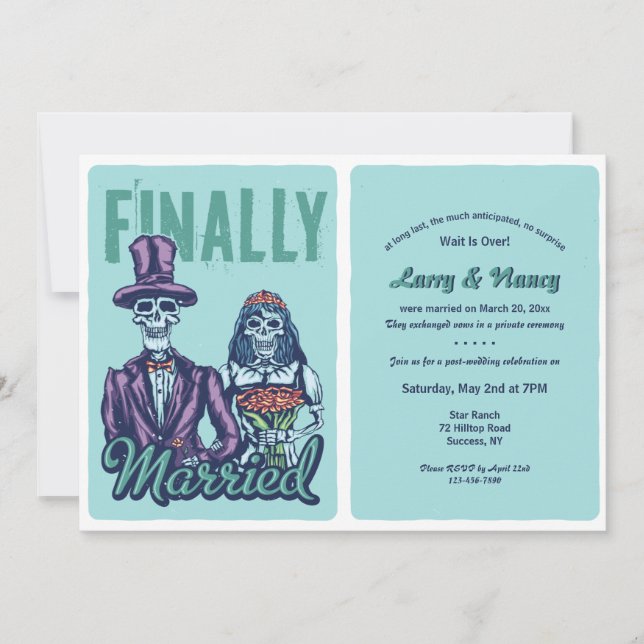 Finally Married Post Wedding Reception Invitation (Front)