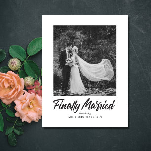 Finally Married Wedding Photo Announcement Postcard