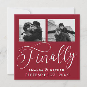 Finally Minimalist Wedding 2 Photo Save the Date