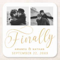 Finally Minimalist Wedding 2 Photo Save the Date