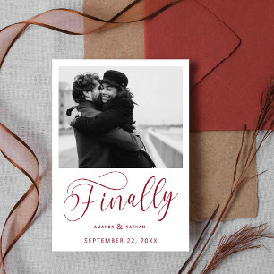 Finally Minimalist Wedding Photo Save the Date