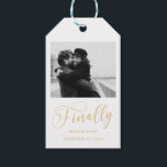 Finally Minimalist Wedding Photo Save the Date Gift Tags<br><div class="desc">It's been worth the wait and now you're finally ready to send out your save the dates! These minimalist wedding save the date tags are perfectly simple yet super modern. Easily personalise the design by adding your own photo,  names and date. Matching items can be found in the collection.</div>