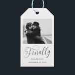 Finally Minimalist Wedding Photo Save the Date Gift Tags<br><div class="desc">It's been worth the wait and now you're finally ready to send out your save the dates! These minimalist wedding save the date tags are perfectly simple yet super modern. Easily personalise the design by adding your own photo,  names and date. Matching items can be found in the collection.</div>