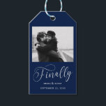 Finally Minimalist Wedding Photo Save the Date Gift Tags<br><div class="desc">It's been worth the wait and now you're finally ready to send out your save the dates! These minimalist wedding save the date tags are perfectly simple yet super modern. Easily personalise the design by adding your own photo,  names and date. Matching items can be found in the collection.</div>