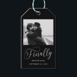 Finally Minimalist Wedding Photo Save the Date Gift Tags<br><div class="desc">It's been worth the wait and now you're finally ready to send out your save the dates! These minimalist wedding save the date tags are perfectly simple yet super modern. Easily personalise the design by adding your own photo,  names and date. Matching items can be found in the collection.</div>