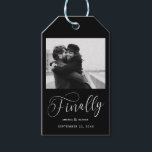 Finally Minimalist Wedding Photo Save the Date Gift Tags<br><div class="desc">It's been worth the wait and now you're finally ready to send out your save the dates! These minimalist wedding save the date tags are perfectly simple yet super modern. Easily personalise the design by adding your own photo,  names and date. Matching items can be found in the collection.</div>