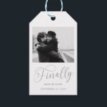 Finally Minimalist Wedding Photo Save the Date Gift Tags<br><div class="desc">It's been worth the wait and now you're finally ready to send out your save the dates! These minimalist wedding save the date tags are perfectly simple yet super modern. Easily personalise the design by adding your own photo,  names and date. Matching items can be found in the collection.</div>