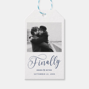 Finally Minimalist Wedding Photo Save the Date Gift Tags