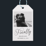 Finally Minimalist Wedding Photo Save the Date Gift Tags<br><div class="desc">It's been worth the wait and now you're finally ready to send out your save the dates! These minimalist wedding save the date tags are perfectly simple yet super modern. Easily personalise the design by adding your own photo,  names and date. Matching items can be found in the collection.</div>