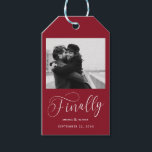 Finally Minimalist Wedding Photo Save the Date Gift Tags<br><div class="desc">It's been worth the wait and now you're finally ready to send out your save the dates! These minimalist wedding save the date tags are perfectly simple yet super modern. Easily personalise the design by adding your own photo,  names and date. Matching items can be found in the collection.</div>