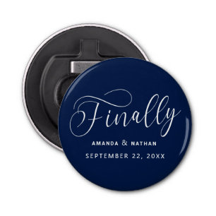 Finally Minimalist Wedding Save the Date Bottle Opener