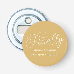 Finally Minimalist Wedding Save the Date Bottle Opener