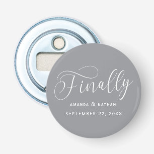 Finally Minimalist Wedding Save the Date Bottle Opener