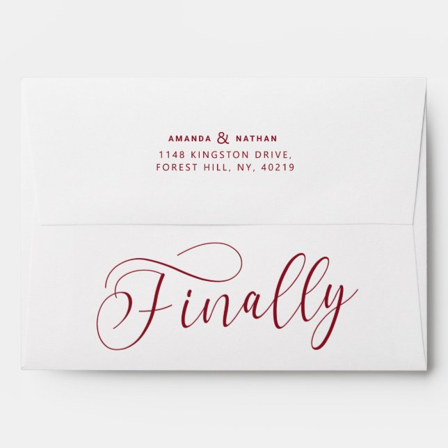 Finally Minimalist Wedding Save the Date Envelope (Back (Top Flap))