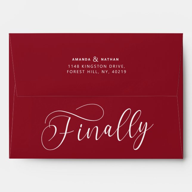 Finally Minimalist Wedding Save the Date Envelope (Back (Top Flap))
