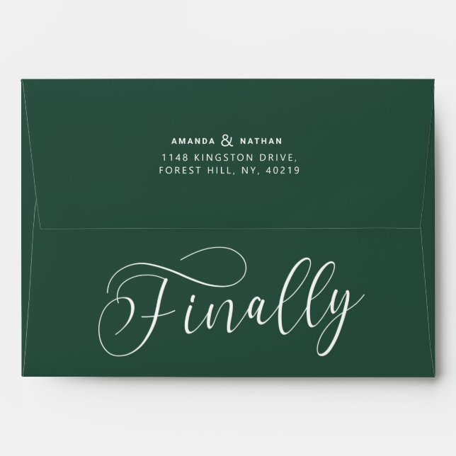 Finally Minimalist Wedding Save the Date Envelope (Back (Top Flap))