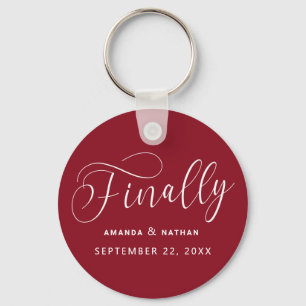 Finally Minimalist Wedding Save the Date Key Ring