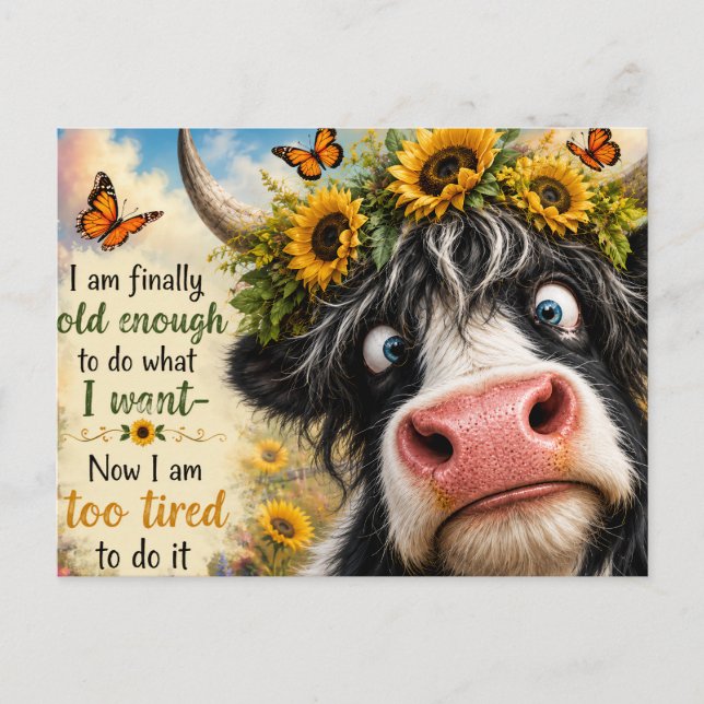 Finally Old Enough Cow Postcard (Front)