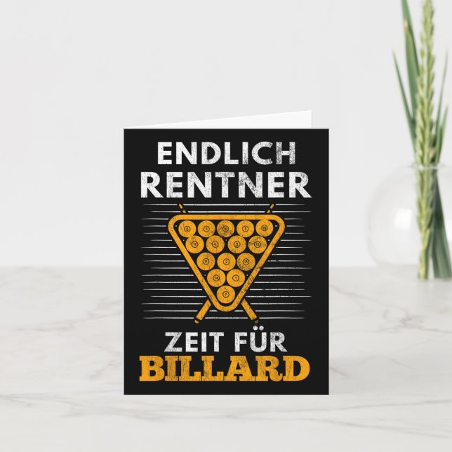 Finally Pensioner Time For Billiard Players Billia Card (Front)
