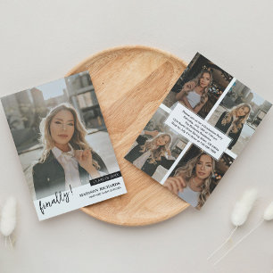 Finally Photo Collage Graduation Party  Invitation