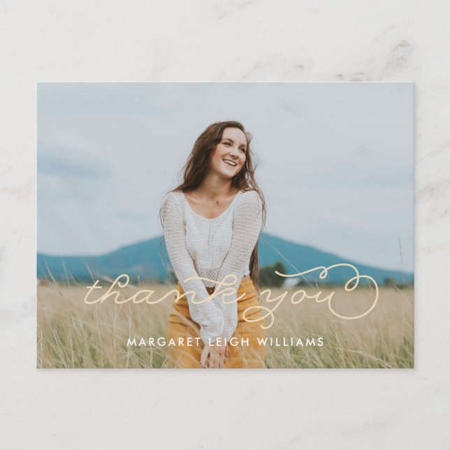 Finally Photo Graduation Thank You Postcard (Front)