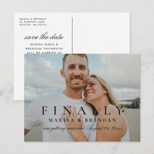 Finally Photo Wedding Save the Date Announcement Postcard