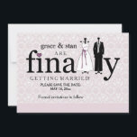 Finally Save the Date Announcement<br><div class="desc">A fun way to announce your wedding day! The word "finally" is composed of a gown and tux instead of double "l". The card is easy to customise with your wording, font, font colour, paper shape options and choice of six paper types. White envelopes included. Not exactly what you're looking...</div>