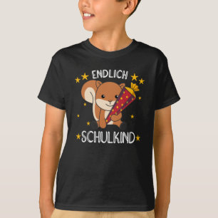 Finally Schoolchild Squirrel School Bag School T-Shirt