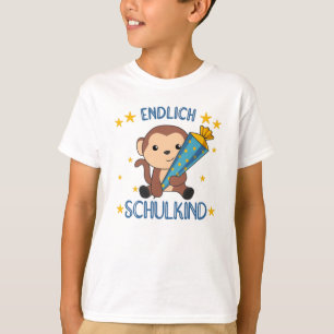 Finally Schoolkind Monkey School Bag Rock The T-Shirt