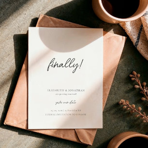 Finally Script Minimalist Wedding Save the Date