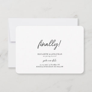 Finally Script Minimalist Wedding Save the Date