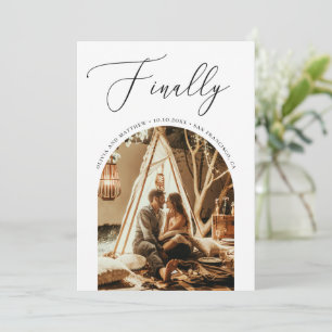 Finally Script. Modern Romantic Arch Photo Wedding Save The Date