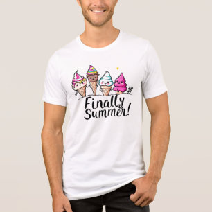 Finally Summer Cute Ice Cream Vacation Tri-Blend Shirt