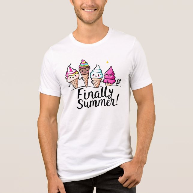 Finally Summer Cute Ice Cream Vacation Tri-Blend Shirt (Front)