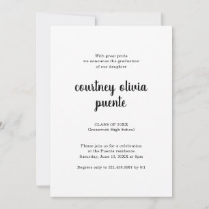 Finally Thick Black Script Photo Graduation Party Invitation